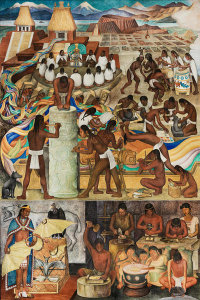 Diego Rivera - Pan American Unity mural, 1940 (detail: panel 1)