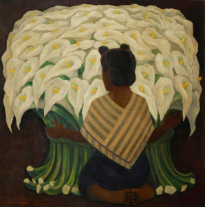Diego Rivera - Woman with Calla Lilies, 1945