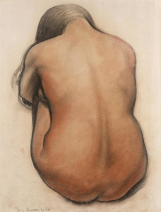 Diego Rivera - Study for Germination [Tina Modotti], mural study, Chapingo, 1926