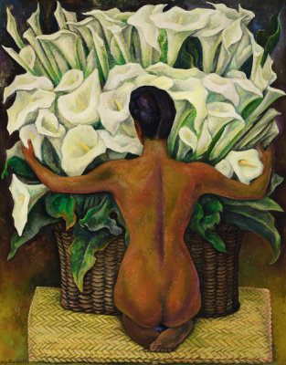 Diego Rivera - Desnudo con alcatraces (Nude with Calla Lilies), 1944